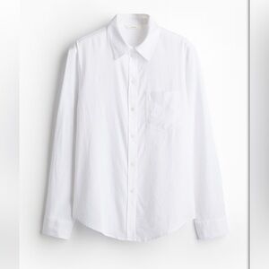 H&M White Linen Blend Shirt Medium